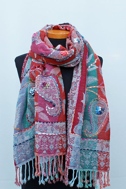 Geborduurde-sjaal-multicolor-paisley-2-BW054 Geborduurde-sjaal-multicolor-paisley