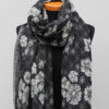 Geborduurde-sjaal-en-omslagdoek-Zwartgrijs-Bloem