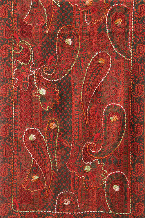 Geborduurde-sjaal-brique-rood-BW055-1 Geborduurde-sjaal-brique-rood-