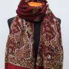 Geborduurde-sjaal-donker-rood-BW062-2 Geborduurde-sjaal-donker-rood
