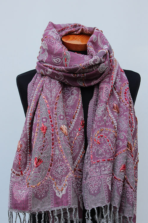 Geborduurde-sjaal-oud-roze-BW001-2 Geborduurde-sjaal-oud-roze-