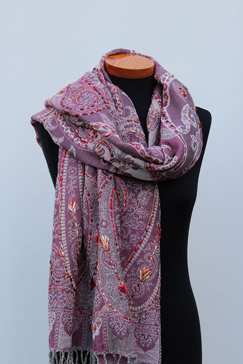 Geborduurde-sjaal-oud-roze-BW001-3 Geborduurde-sjaal-oud-roze-