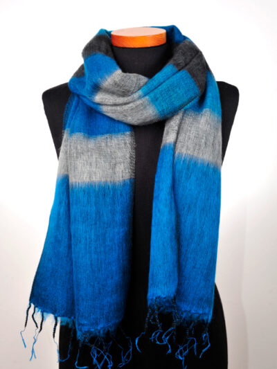 Kleine Nepal sjaal Antracite Blauw Grijs