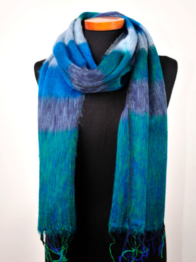 Kleine Nepal sjaal Groen Blauw Grijs