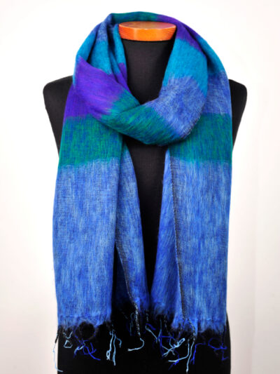 Kleine Nepal sjaal Groen Blauw Paars