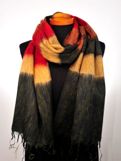 Kleine Nepal sjaal Groen Geel Bruin